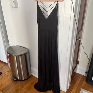 Black Maxi Dress with Open Back